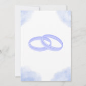 ブルー金ゴールド美観水彩花結婚の 招待状 (裏面)