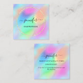 ブルー金ゴールド自筆証書プロフェッショナル化粧品美意識 スクエア名刺 (正面/裏面)