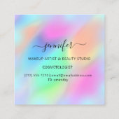 ブルー金ゴールド自筆証書プロフェッショナル化粧品美意識 スクエア名刺 (裏面)