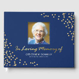 ブルー金ゴールド葬式 |フォトメモリアル ゲストブック