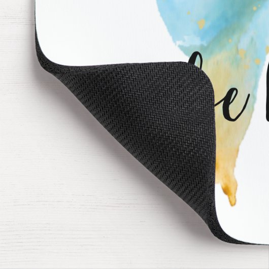 ブルー金ゴールド蝶感動的引用文優しい マウスパッド (コーナー)