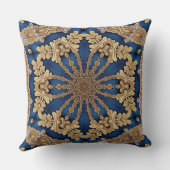 ブルー金ゴールド装飾装飾用クッション クッション (裏面)