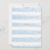 ブルー金ゴールド象フローラムーンスターズ赤ちゃんシャワー 招待状 (裏面)