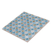 ブルー金ゴールド赤面ベージュグリッターマーメイド タイル (側面)