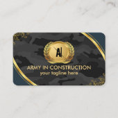 ブルー金ゴールド迷彩プロフェッショナル 名刺 (正面)