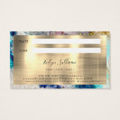 ブルー金ゴールド銀グリッター水彩アポイントメント (裏面)