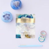 ブルー金ゴールド銀グリッター水彩塗装機 チラシ (シングル)