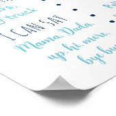 ブルー金ゴールド銀河系宇宙最初の誕生日マイルストーン ポスター (角)