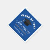 ブルー金ゴールド高校懇親会パーソナライズされたパーティー スタンダードカクテルナプキン (角)