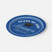 ブルー金ゴールド高校懇親会パーソナライズされたパーティー ペーパープレート (アングル)