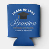 ブルー金ゴールド高校懇親会パーソナライズされたパーティー 缶クーラー (裏面)