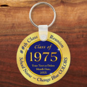 ブルー金ゴールド1975年級懇親会優遇 キーホルダー (正面)
