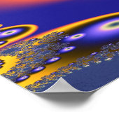 ブルー金ゴールド3抽象芸術アート ポスター (角)