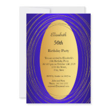 ブルー金ゴールド50th Birthday Partyへの招待