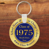 ブルー金ゴールド、1975年クラス、50番目クラス懇親会のお気に入り キーホルダー (正面)