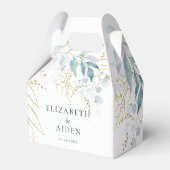 ブルー金ゴールド( Imitat )ホワイトのコレク結婚ション フェイバーボックス (正面サイド)