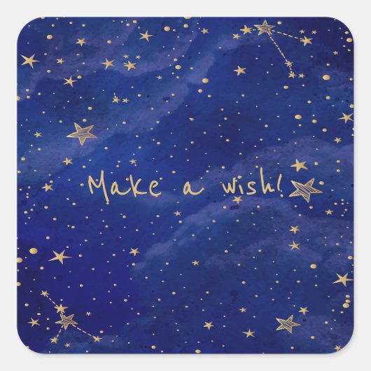 ブルー銀河系とゴールデンスターズ スクエアシール (正面)