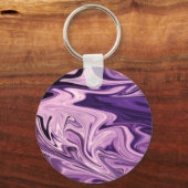 ブルー銀河系アートパターン キーホルダー (正面)