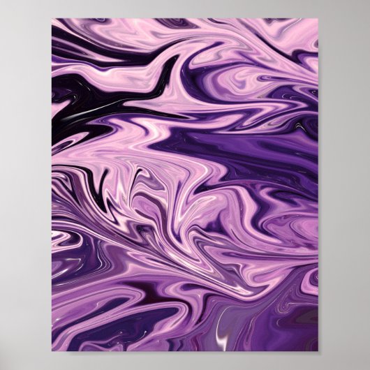 ブルー銀河系アートパターン ポスター (正面)