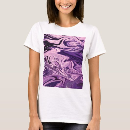 ブルー銀河系アートパターン Tシャツ (正面)