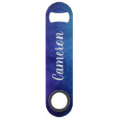 ブルー銀河系シテラルスターズ宇宙アートパーソナライズされた スピード栓抜き (裏面)