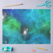 ブルー銀河系シリーズデザイン4ティッシュペーパー 薄葉紙 (クラフト)