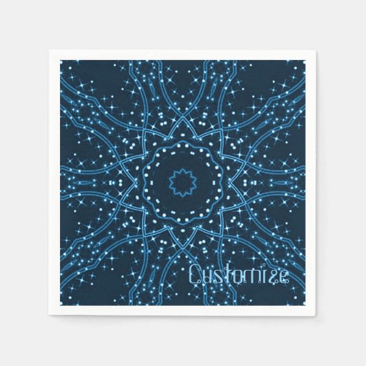ブルー銀河系スターズナプキンス スタンダードカクテルナプキン (正面)
