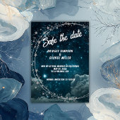 ブルー銀河系ス結婚カイズの安全な日付 箔招待状