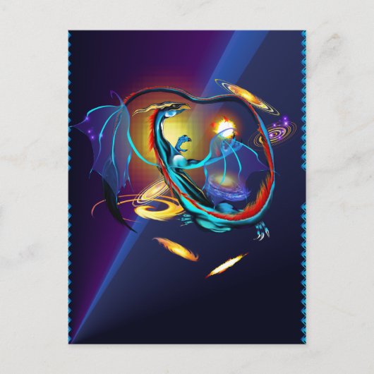 ブルー銀河系ドラゴンポストカード ポストカード (正面)