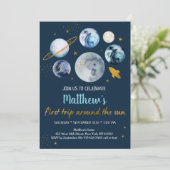 ブルー銀河系ファーストトのまわりにリップザサン誕生日 招待状 (スタンド正面)