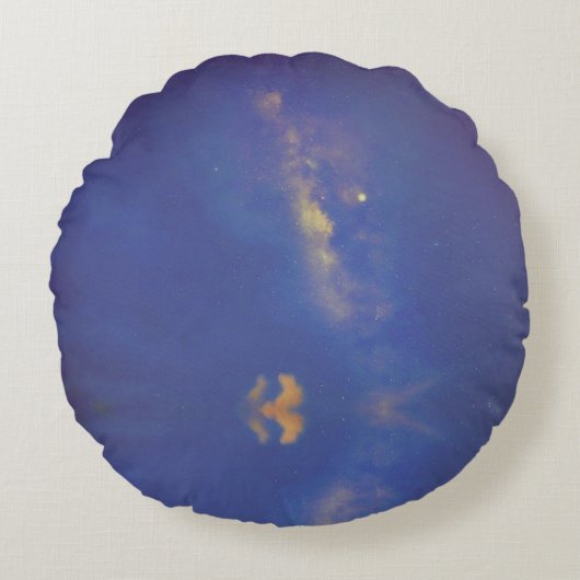 ブルー銀河系ミルキーウェイラウンドピロー ラウンドクッション (正面)