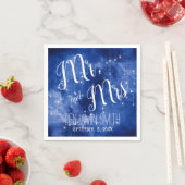 ブルー銀河系天星ナイトスカイ結婚ズ スタンダードカクテルナプキン (インサイチュ)