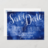 ブルー銀河系天星ライトセーブ日付 ポストカード (正面/裏面)