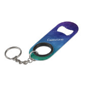 ブルー銀河系天星宇宙アーパーソナライズされたト キーホルダー栓抜き (正面アングル)