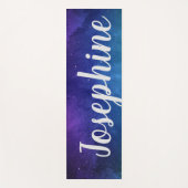 ブルー銀河系天星宇宙アーパーソナライズされたト ヨガマット (正面)