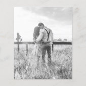 ブルー銀河系宇宙フォトバジェット結婚式招待状 (裏面)