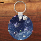 ブルー銀河系 キーホルダー (正面)