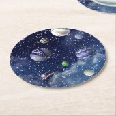 ブルー銀河系 ラウンドペーパーコースター (アングル)