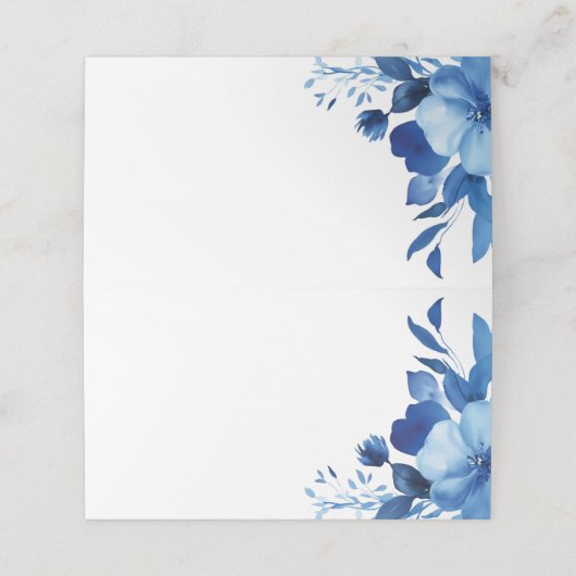 ブルー開花ウォーターカラーバルミツワーカスタム プレイスカード (外部開封)