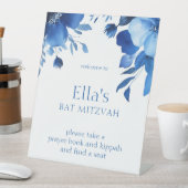 ブルー開花ウォーターカラーバルミツワーカスタム 台座サイン (インサイチュ)