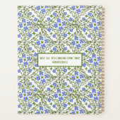 ブルー開花ディティフローラルパターンプランナー プランナー手帳 (裏面)