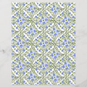 ブルー開花ディティ花柄紙シート (正面)