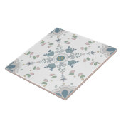 ブルー開花マンダラタイル タイル (側面)