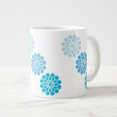 ブルー開花 ジャンボコーヒーマグカップ (正面右)