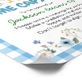 ブルー間抜けグース誕生日タイムカプセル記号 ポスター (角)