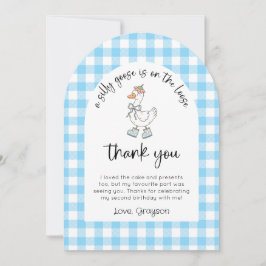 ブルー間抜けグース誕生日写真サンキューカード 招待状