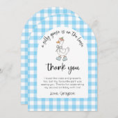 ブルー間抜けグース誕生日写真サンキューカード 招待状 (正面/裏面)