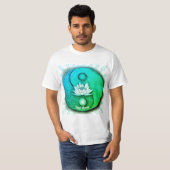 ブルー陰陽ロータスTシャツ Tシャツ (正面フル)