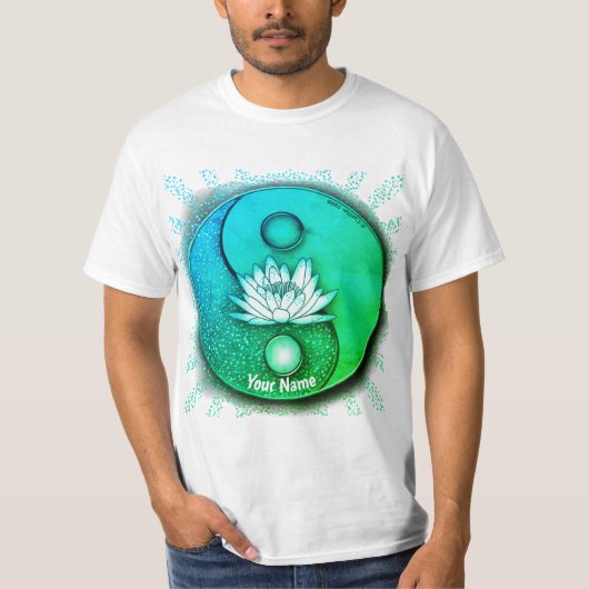 ブルー陰陽ロータスTシャツ Tシャツ (正面)