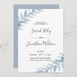 ブルー離れウィンターウェディング 招待状